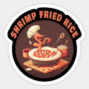 funny shrimp fried rice Sticker